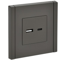 IEK FORTE&PIANO Серый Розетка USB A+C 18Вт FP351