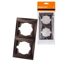 TDM Рамка 2-х постовая вертикальная шоколад 
