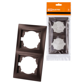 TDM Рамка 2-х постовая вертикальная шоколад 