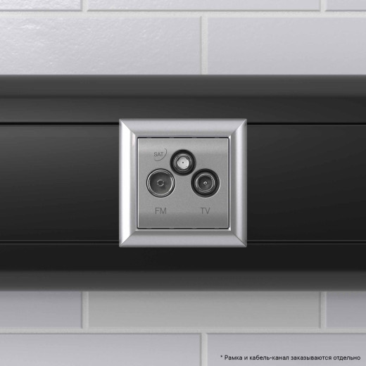 Розетка TV-FM-SAT модульная, Avanti, закаленная сталь, 2 модуля
