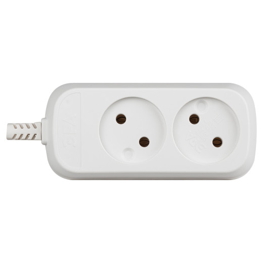 Колодка ЭРА KX-2 2 розетки без зазeмления белая