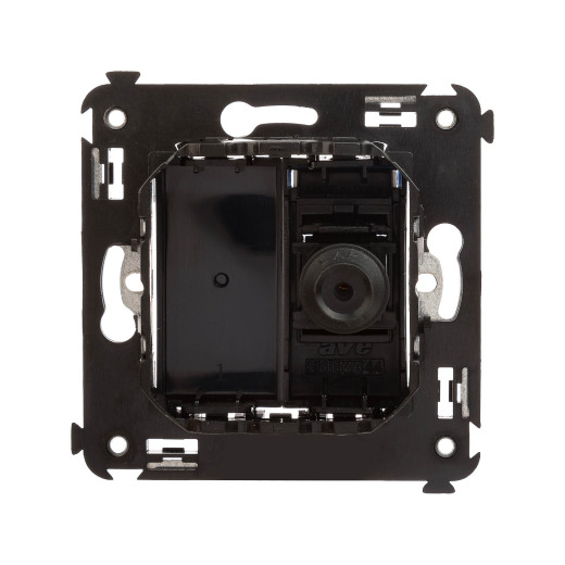 Розетка TV одиночная в стену, Avanti, черный квадрат