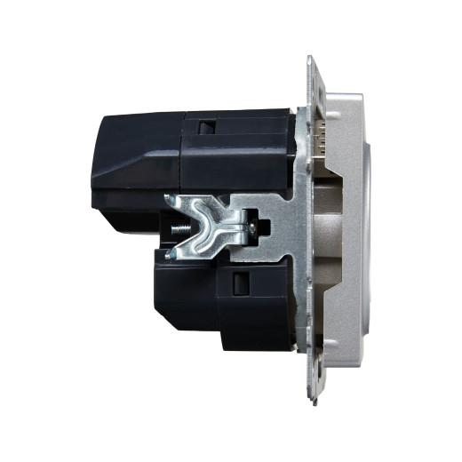 BRITE Роз. с з/к/ш 16А с USB A+A 3,1А РЮш10-2-БрА алюм. IEK