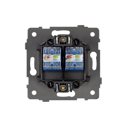 Механизм компьютерной розетки двойной SCT-MPC2-PL-GR-V (RJ-45, CAT6) (Arlight, -)