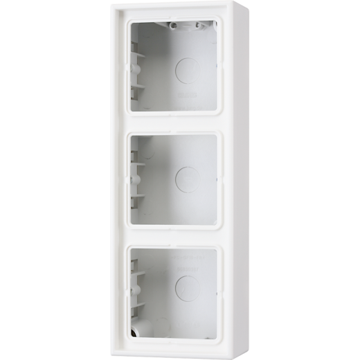 Рамка для вертикальной и горизонтальной установки, 3 поста, накладной монтаж, дюропласт, белый, LS990