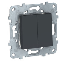 Schneider Electric Unica New Антрацит Переключатель 2-клавишный, 2 х сх. 6