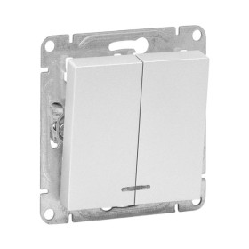 EKF Эпика Механизм выключателя, двухклавишный, с подсветкой, алюминий.