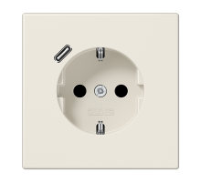 JUNG Розетка SCHUKO® с USB-зарядным устройством, тип С термопласт слоновая кость