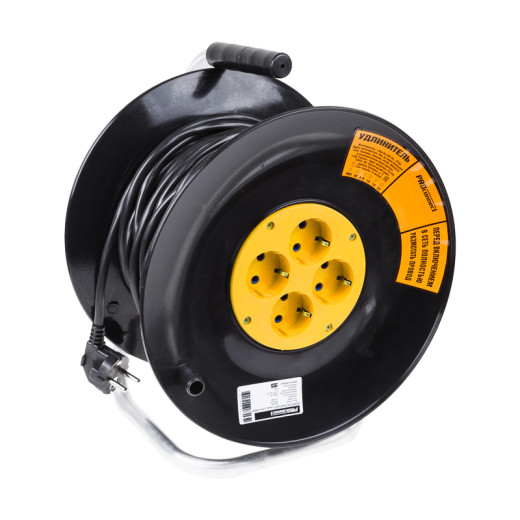 Удлинитель силовой на катушке 4 гнезда с/з 20м 3x1мм² PROconnect