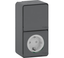 Schneider Electric Mureva Styl наруж Антрацит Блок: Розетка+переключатель, IP55