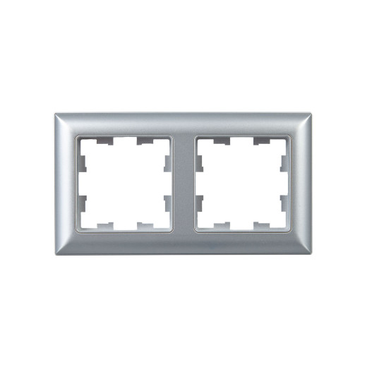 BRITE Рамка 2-мест. РУ-2-Бр алюм./алюм. IEK
