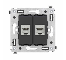 DKC Avanti Компьютерная розетка RJ-45 без шторки в стену, кат.6 двойная экранированная, 
