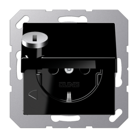 JUNG SCHUKO® розетка с замком, чёрная