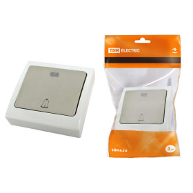 TDM Кнопка звонковая с подсветкой скрытой установки IP54 6A серая 