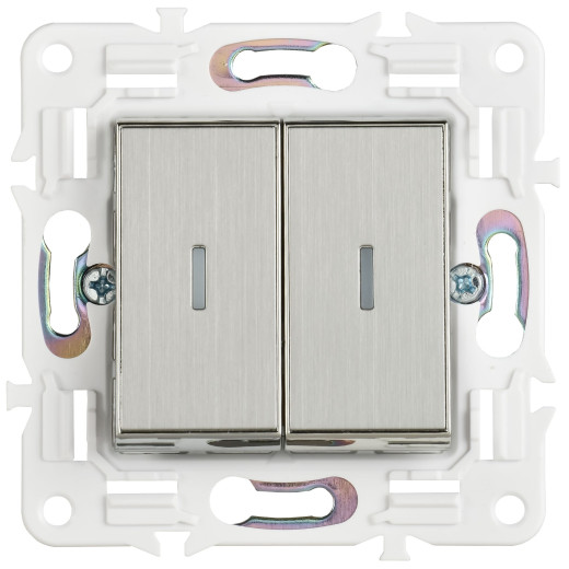 SKANDY Выключ. 2-кл. с инд. 10А SK-V09N никель IEK