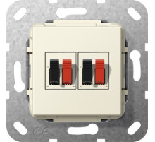 Gira S-55 Крем глянц Разъем динамиков 2 местный