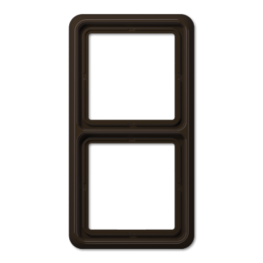 Рамка для вертикальной и горизонтальной установки ударопрочная, 2-кратная, коричневая