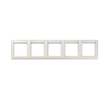JUNG Рамка 5-кратная с полем для надписи для горизонтальной установки слоновая кость