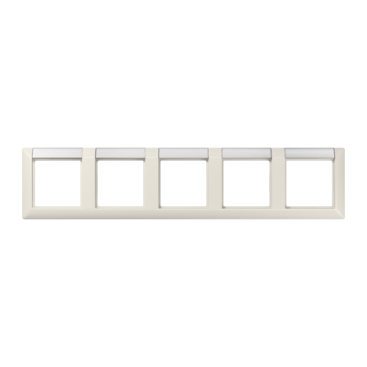 Рамка 5-кратная с полем для надписи для горизонтальной установки, слоновая кость