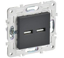 IEK SKANDY Титан Розетка USB A+A 3,1А SK-R15T