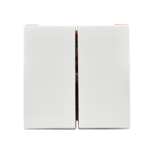 ВК4-22-00-П Выключатель проходной (переключатель) двухклавишный (на 2 модуля) ПРАЙМЕР белый IEK