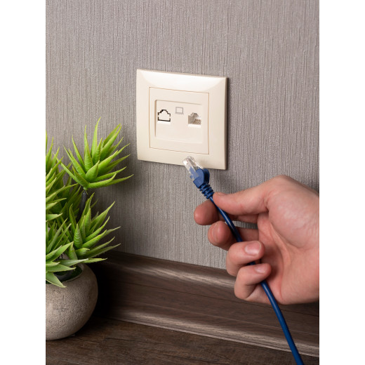 Валенсия розетка компьютерная RJ-45 1-местная кремовая EKF PROxima