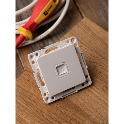 Стокгольм Механизм Розетки Phone 1-местной белый EKF PROxima