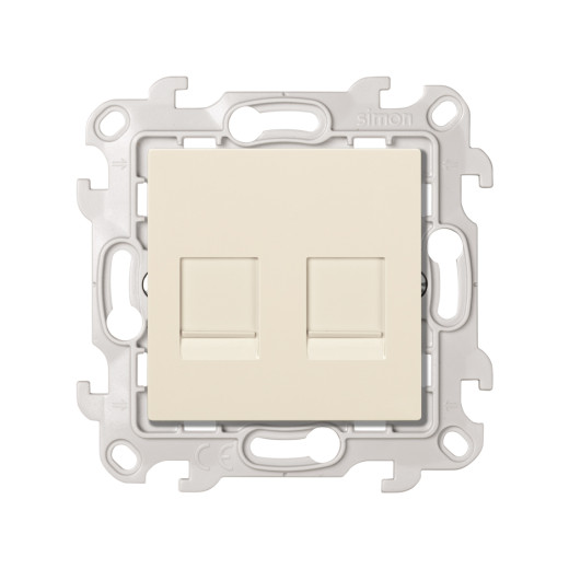 Розетка для передачи данных 2xRJ45 Cat.6 UTP цвета слоновая кость S24 Harmonie