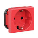 Розетка силовая 2Р+Е, со шторками, Viva, 2 мод., красная