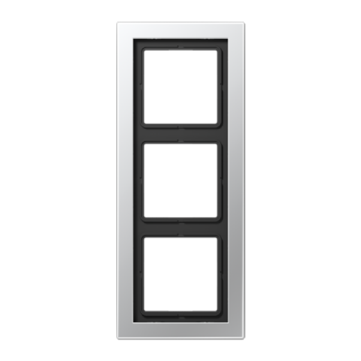 Рамка для вертикальной и горизонтальной установки, 3 поста, металл, алюминий, LS Design