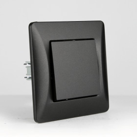 Переключатель одноклавишный перекрестный (антрацит)