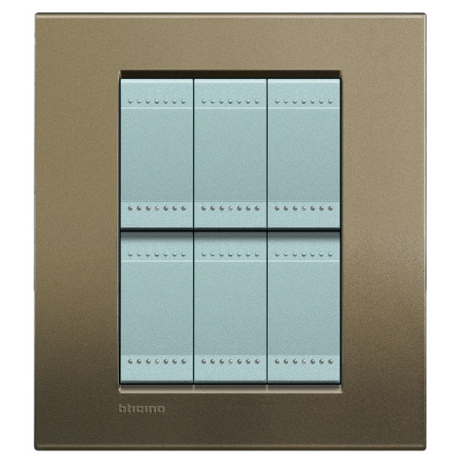 Livinglight Рамка прямоугольная, 3+3 модуля, цвет Коричневый шелк