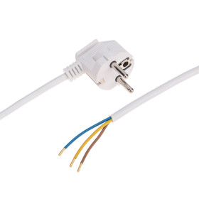 REXANT Шнур электрический с вилкой ПВС 3х0,75 мм2 2м (белый).