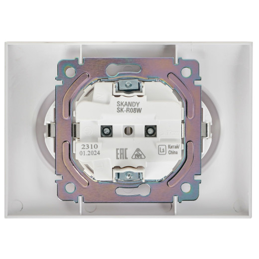 SKANDY Роз. 2-я с з/к без з/ш 16А сб. SK-R08W арк. бел. IEK