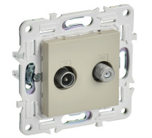 IEK SKANDY Бежевый Розетка двойная TV+SAT SK-A13B