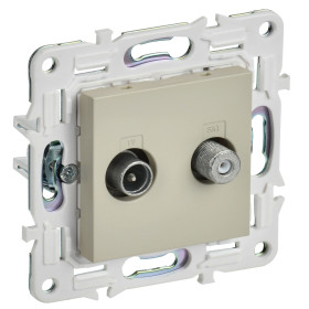 IEK SKANDY Бежевый Розетка двойная TV+SAT SK-A13B