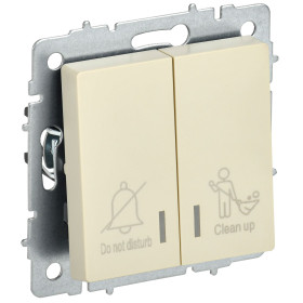 IEK BRITE Выключ. 2-кл. с инд. отел. 10А ВС10-2-9-БрКр беж.