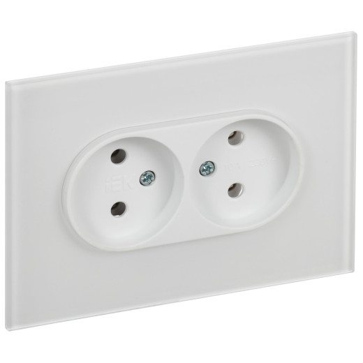 SKANDY Роз. 2-я без з/к/ш стекло 10А SK-R03W арк. бел. IEK