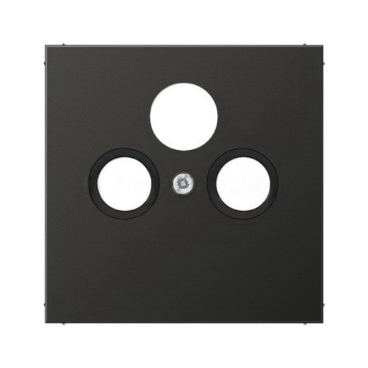Крышка для телевизионной и спутниковой розетки, термопласт, черный матовый