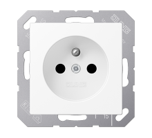 JUNG Розетка SCHUKO® 16A 250V с защитой от детей франко-бельгийский стандарттермопласт белый матовый