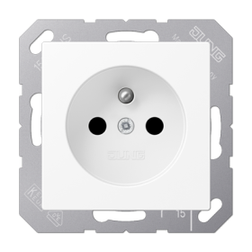 JUNG Розетка SCHUKO® 16A 250V с защитой от детей франко-бельгийский стандарттермопласт белый матовый