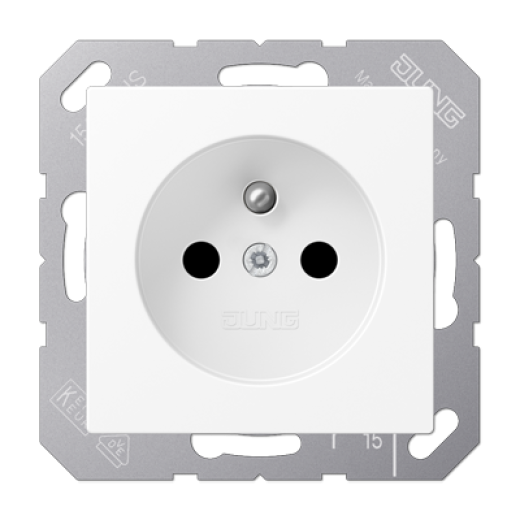 Розетка SCHUKO® 16A 250V с защитой от детей, франко-бельгийский стандарт,термопласт, белый матовый