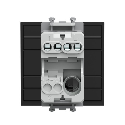 Кнопка одноклавишная модульная, Avanti, черный квадрат, 2 модуля