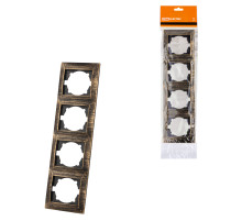 TDM Рамка 4-х постовая вертикальная старинная бронза 