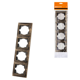 TDM Рамка 4-х постовая вертикальная старинная бронза 