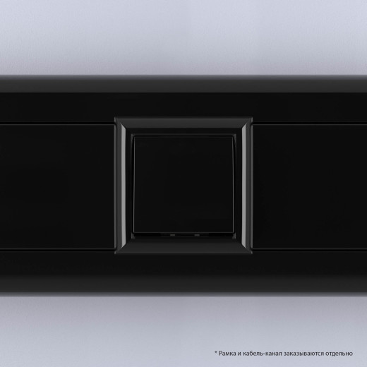 Выключатель одноклавишный модульный, Avanti, черный квадрат, 2 модуля