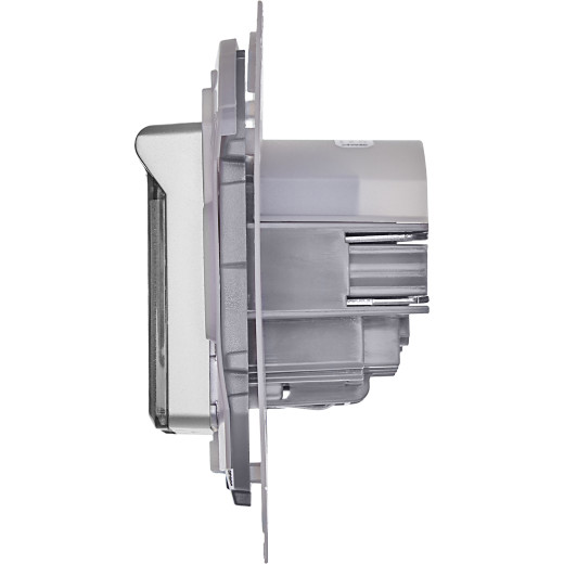 Розетка с заземлением IP44 - Legrand/Daccord Inspiria - со шторками с защитной крышкой 16А 250В винтовые зажимы - алюминий