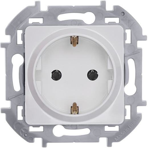 Розетка с заземлением - Legrand/Daccord Inspiria - без шторок 16А 250В винтовые зажимы - белый
