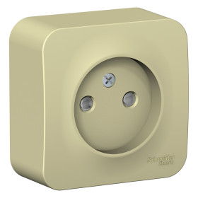 Systeme Electric Blanca наруж Беж Розетка б/з со шторками, изолир. пластина 16А, 250В