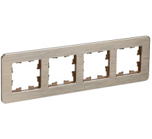 IEK BRITE DECOR Шампань металл. скругл.угол Рамка 4-м РУ-4-1-Бр RE AL